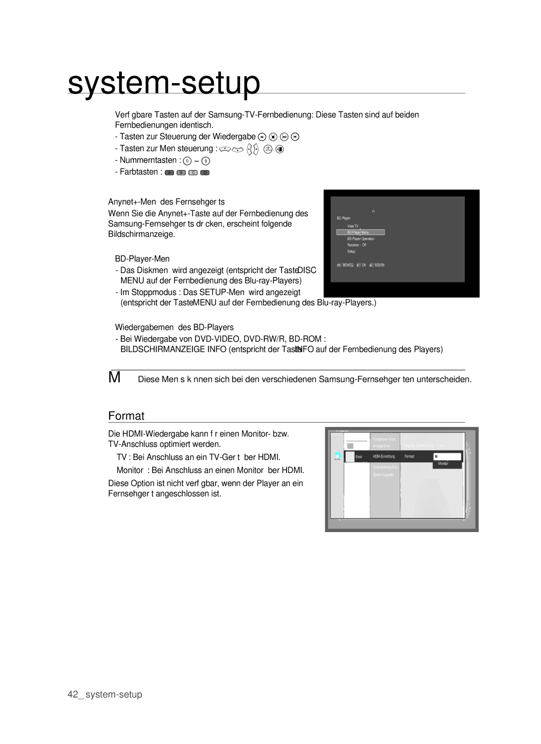 Samsung BD-P1400/XEC, BD-P1400/XEG, BD-P1400/AUS manual Format, Nummerntasten Farbtasten a B C D 