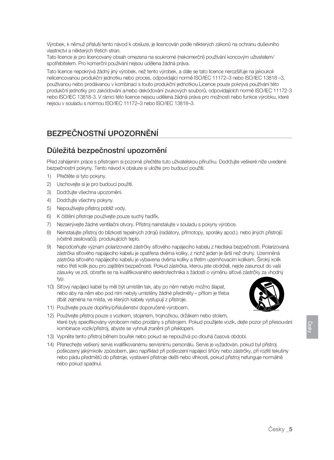 Samsung BD-P1400/XEH manual Bezpečnostní Upozornění, Důležitá bezpečnostní upozornění 