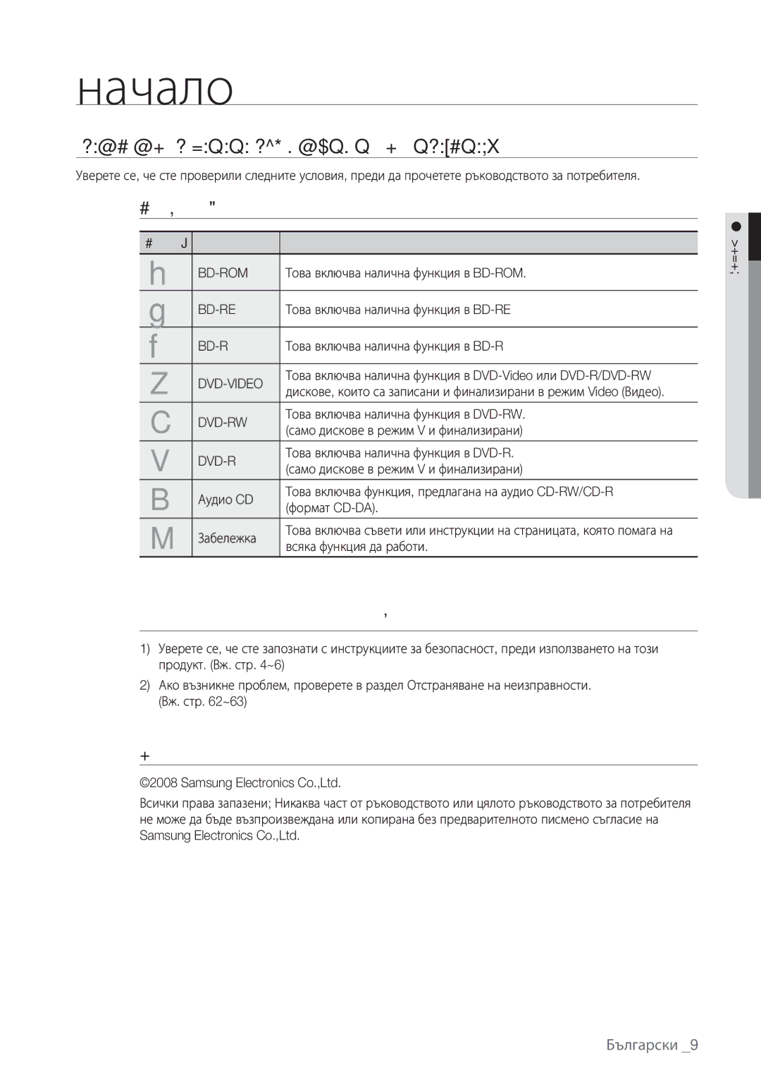 Samsung BD-P1500/EDC manual Начало, Преди ДА Прочетете Ръководството ЗА Потребителя, Авторско право 