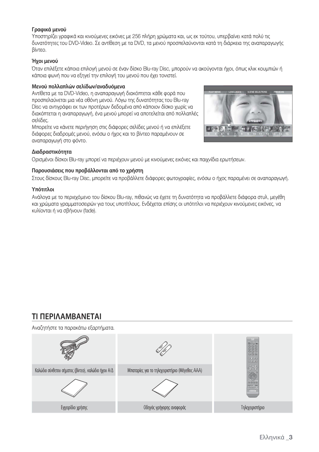 Samsung BD-P1500/EDC manual ΤΙ Περιλαμβανεται, Σελίδες, Αναζητήστε τα παρακάτω εξαρτήματα 