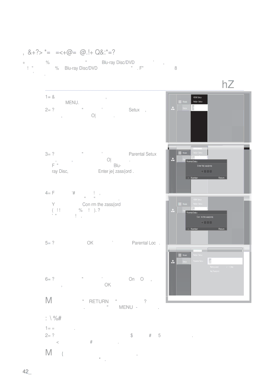 Samsung BD-P1500/EDC manual Ρυθμιση γονικου ελεγχου, Ρυθμιση ΤΟΥ Γονικου Κλειδωματοσ, Αν ξεχάσετε τον κωδικό πρόσβασης 