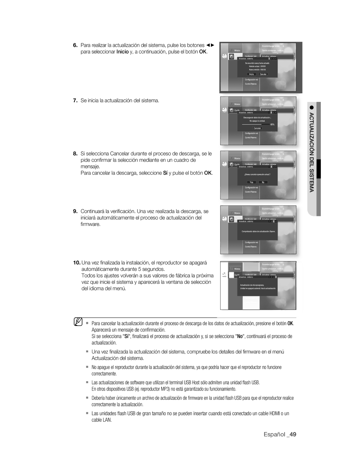 Samsung BD-P1500/MEA, BD-P1500/UMG manual . Se inicia la actualización del sistema 