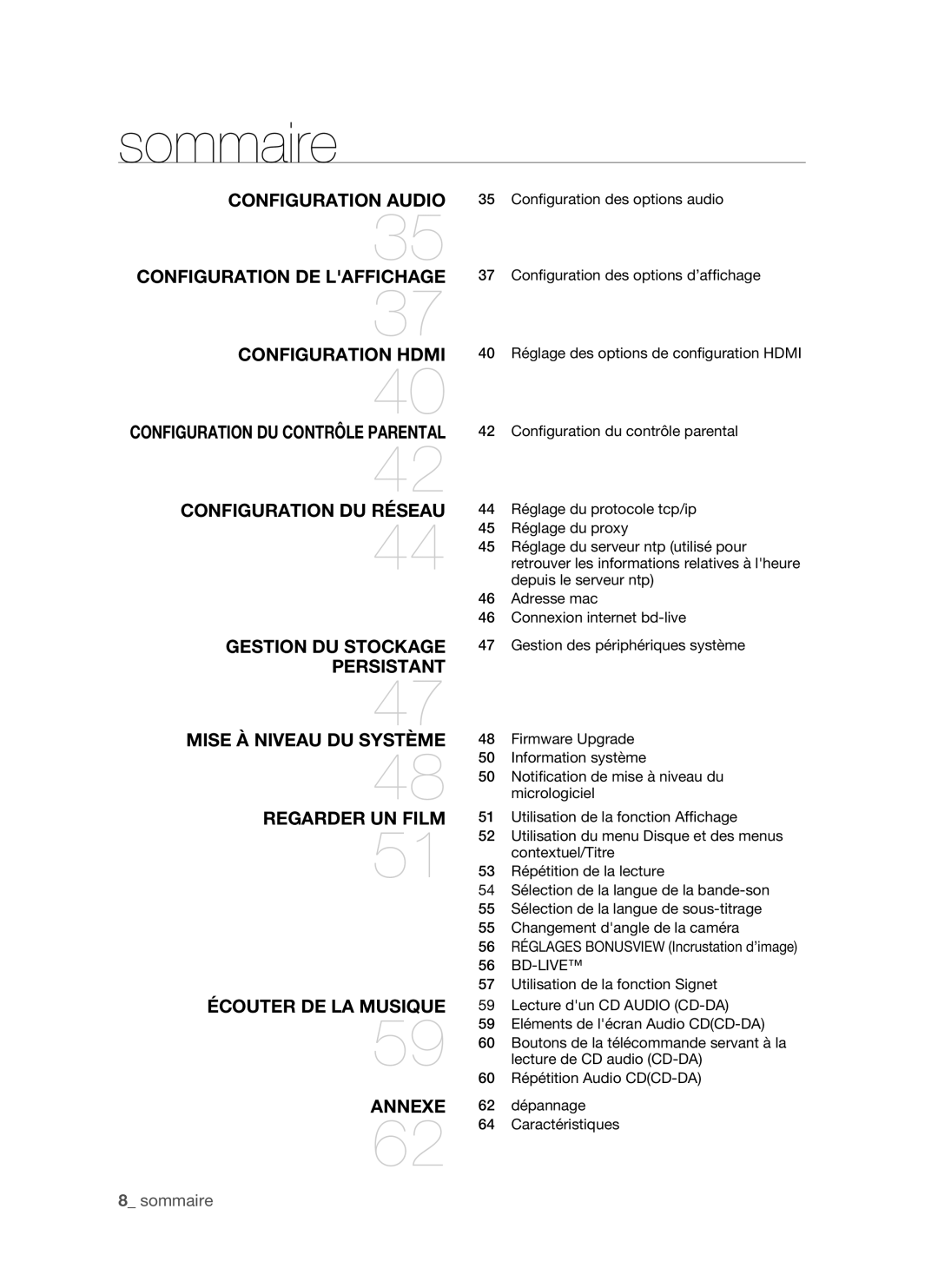 Samsung BD-P1500/MEA, BD-P1500/UMG manual  sommaire, Bd-Live 