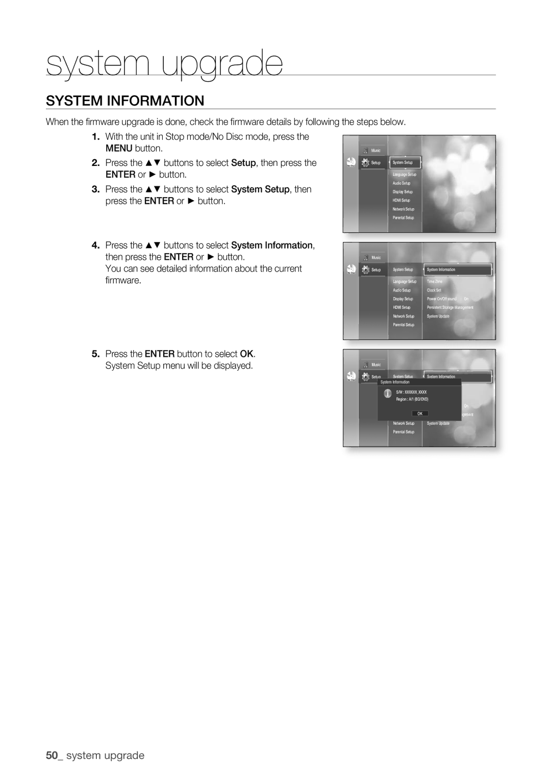 Samsung BD-P1500/XEE manual System Information 