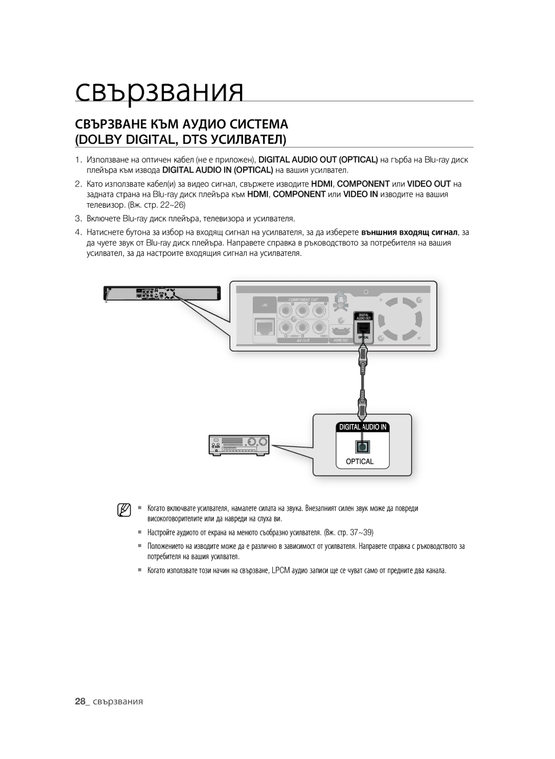 Samsung BD-P1580/EDC manual Високоговорителите или да навреди на слуха ви, Потребителя на вашия усилвател 