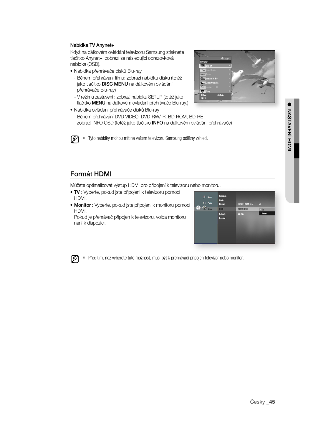 Samsung BD-P1580/EDC manual Formát hDMI, Není k dispozici, NasTaVEní hDMI 