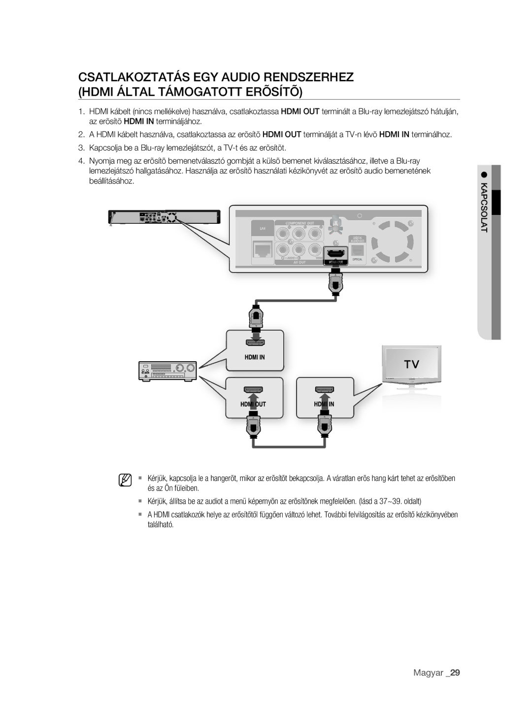 Samsung BD-P1580/EDC, BD-P1580/XEC, BD-P1580/XEF, BD-P1580/XEE manual Magyar 