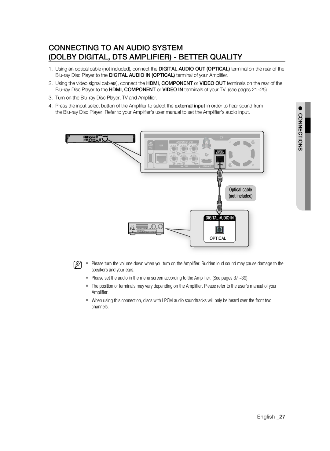 Samsung BD-P1590-XAC, BD-1590C-XAC, BD-1600-XAC user manual Turn on the Blu-ray Disc Player, TV and Amplifier, Channels 