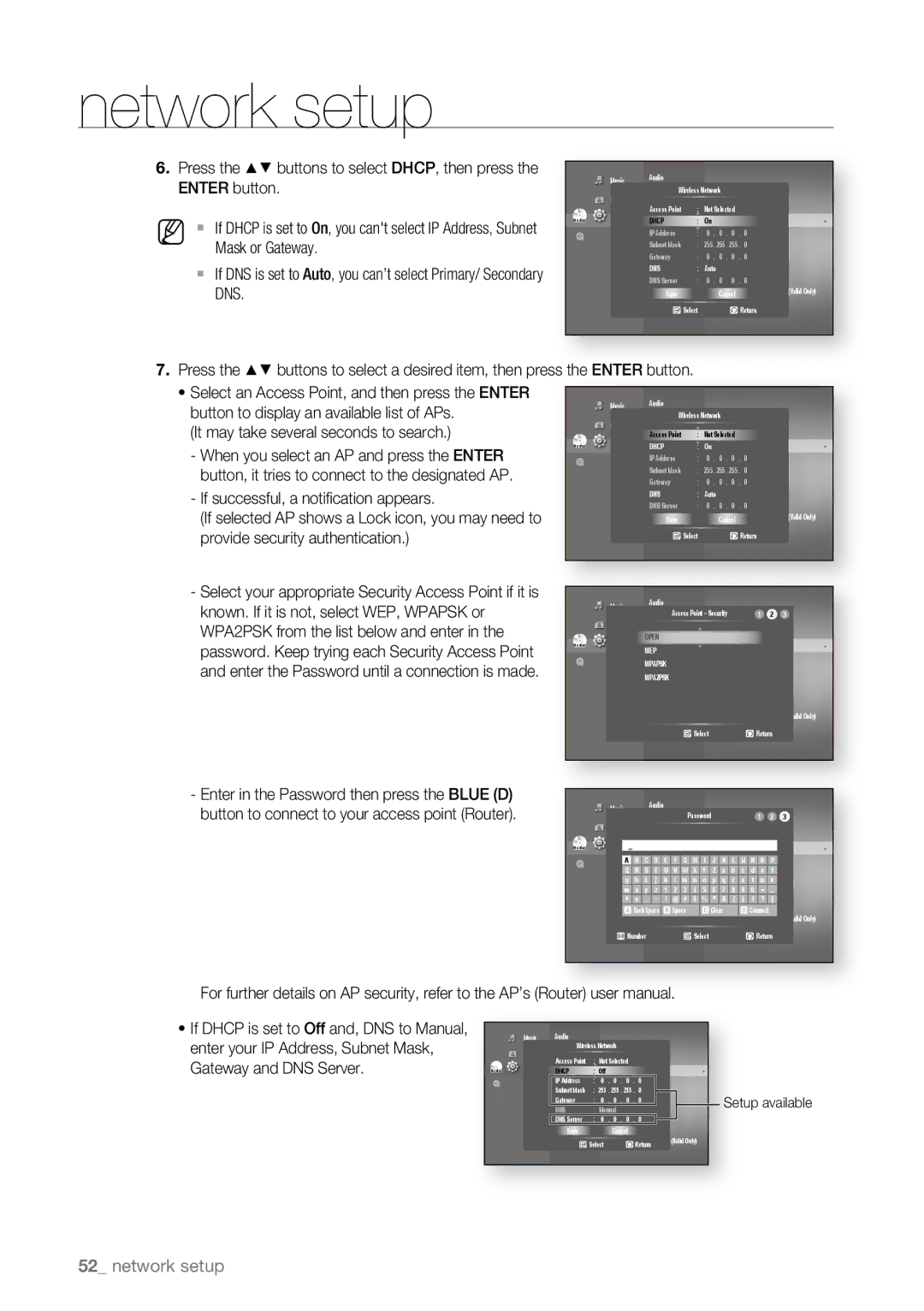 Samsung BD-P1600A/XEU, BD-P1600A/EDC, BD-P1600A/XEF, BD-P1600A/XEC, BD-P1600A/UMG It may take several seconds to search, Wep 