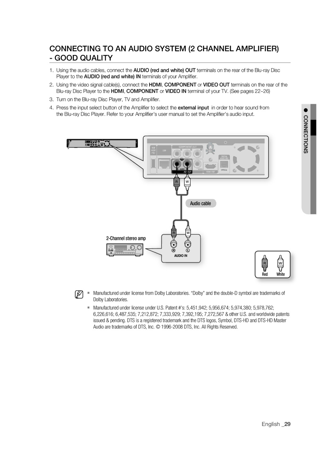 Samsung BD-P1600A/XEU, BD-P1600A/EDC, BD-P1600A/XEF, BD-P1600A/XEC, BD-P1650A/XEE, BD-P1600A/XEE manual Dolby Laboratories, Red 