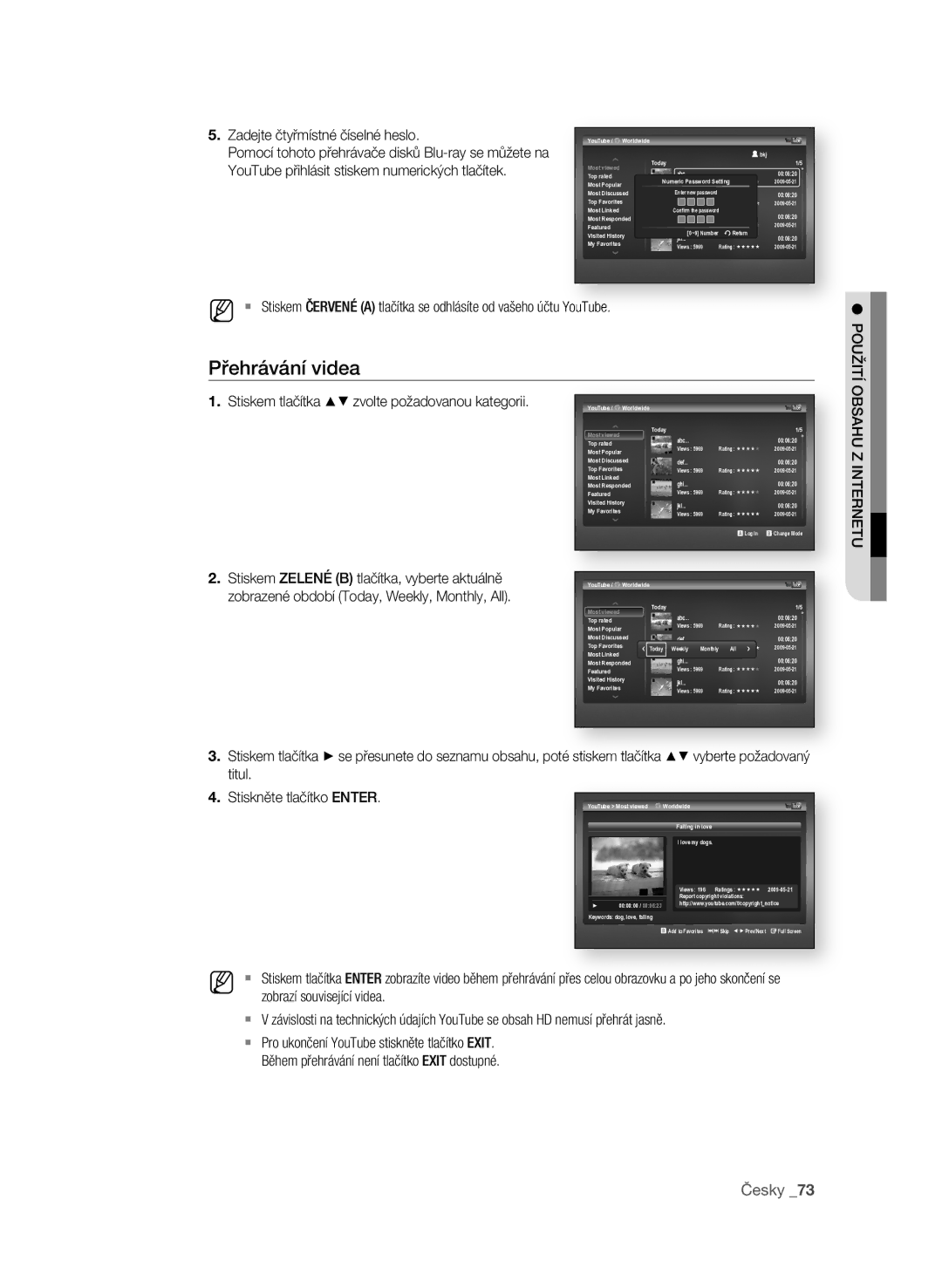 Samsung BD-P1600A/EDC manual Přehrávání videa, Titul Stiskněte tlačítko EnTEr, Zobrazí související videa 