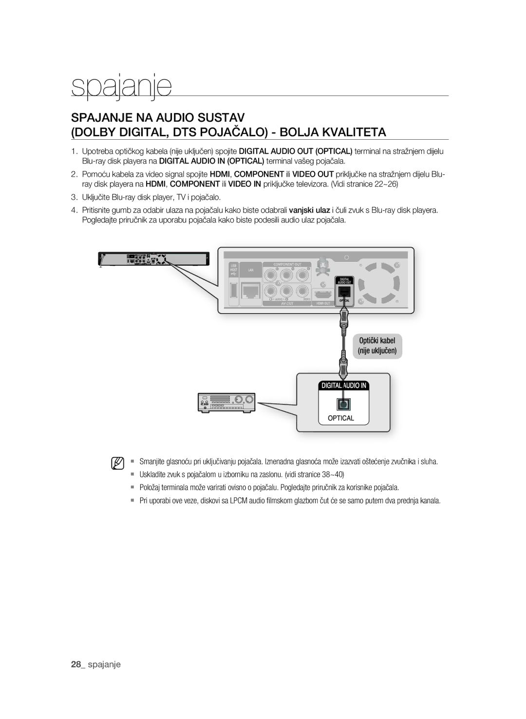 Samsung BD-P1600A/EDC manual Spajanje 