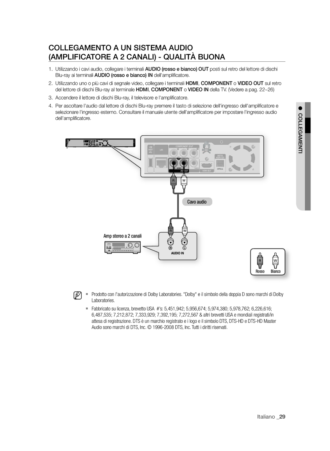 Samsung BD-P1650A/XEF, BD-P1600A/XEF manual Italiano 2, Laboratories, CoLLegAMenti 