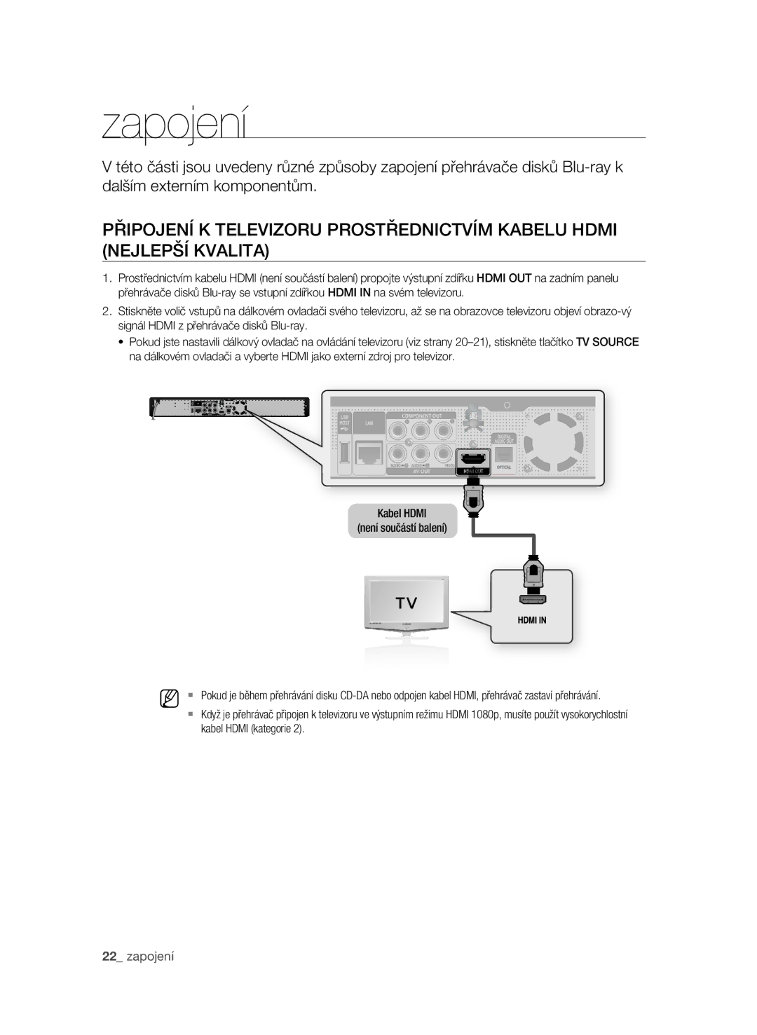 Samsung BD-P1600/EDC manual Zapojení 