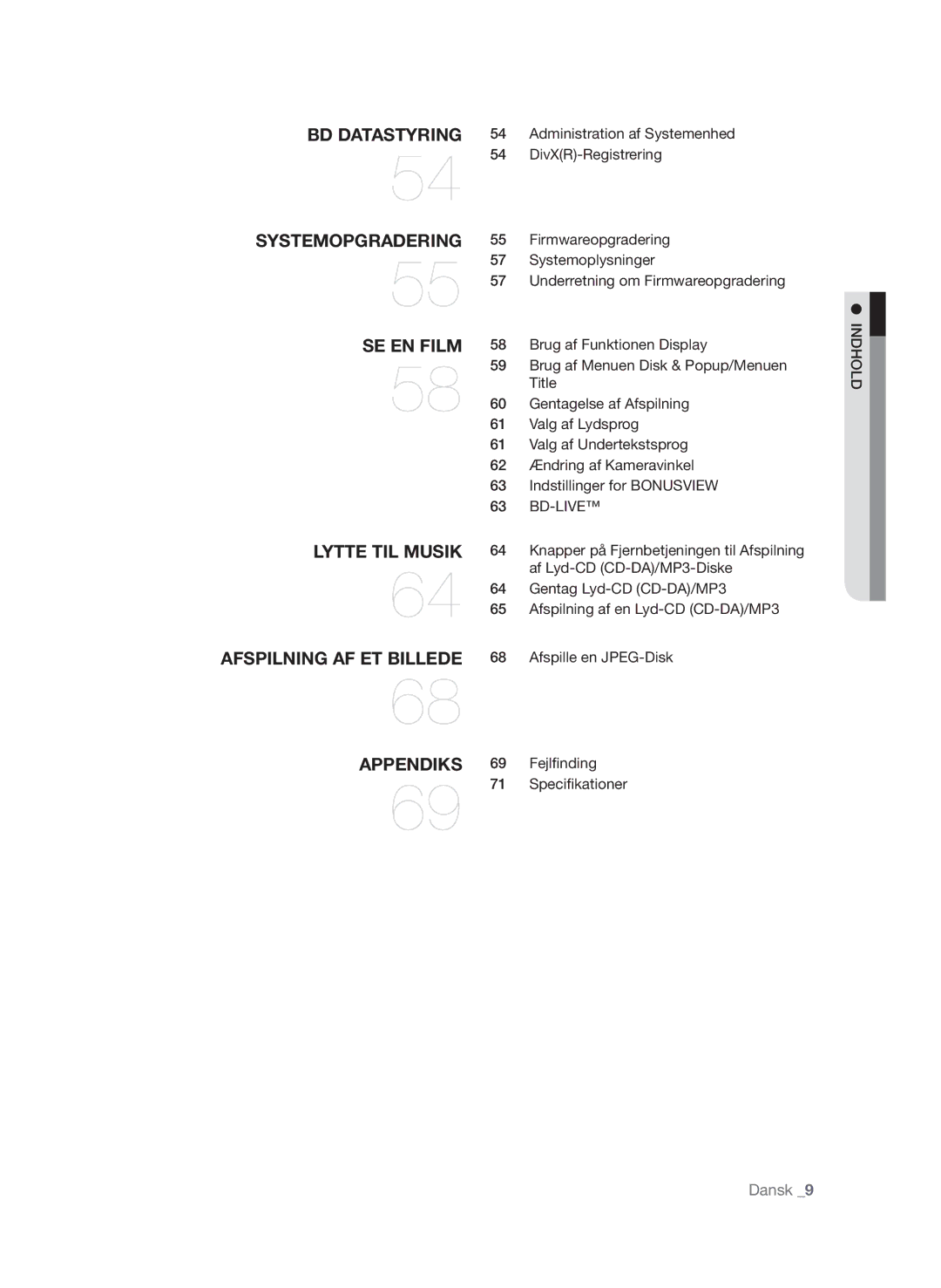 Samsung BD-P1600/XEE manual DivXR-Registrering, Bd-Live, Administration af Systemenhed 