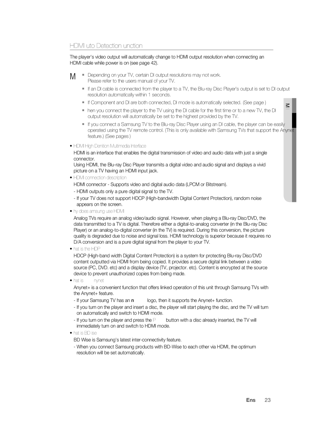 Samsung BD-P1620 user manual Hdmi Auto Detection Function, What is the HDCP?, SN Nnectioco 