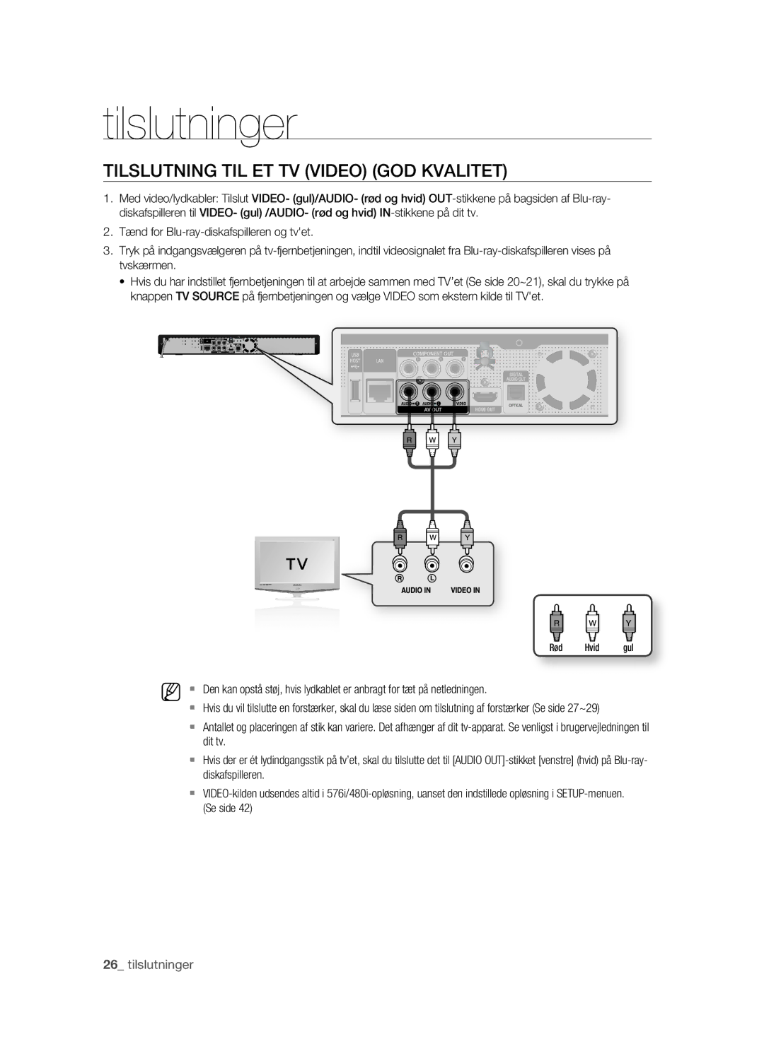 Samsung BD-P1620/XEE manual TIlslUTNING TIl eT TV VIDeO GOD KVAlITeT 