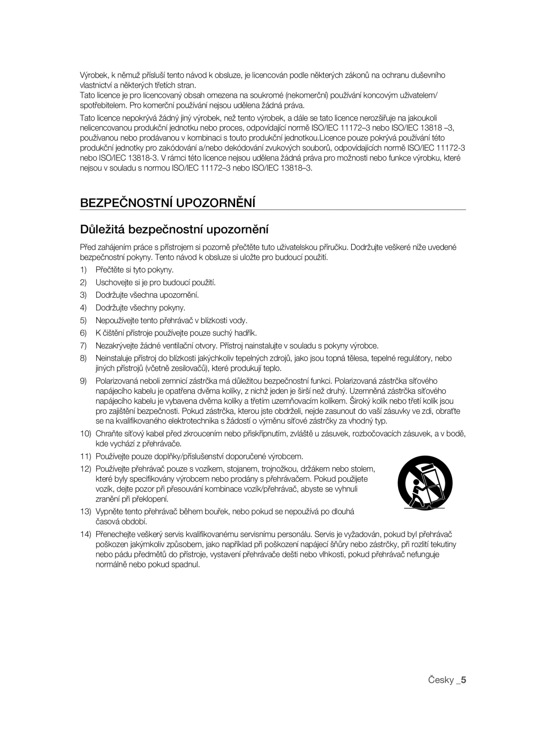 Samsung BD-P2500/EDC manual Bezpečnostní Upozornění, Důležitá bezpečnostní upozornění 