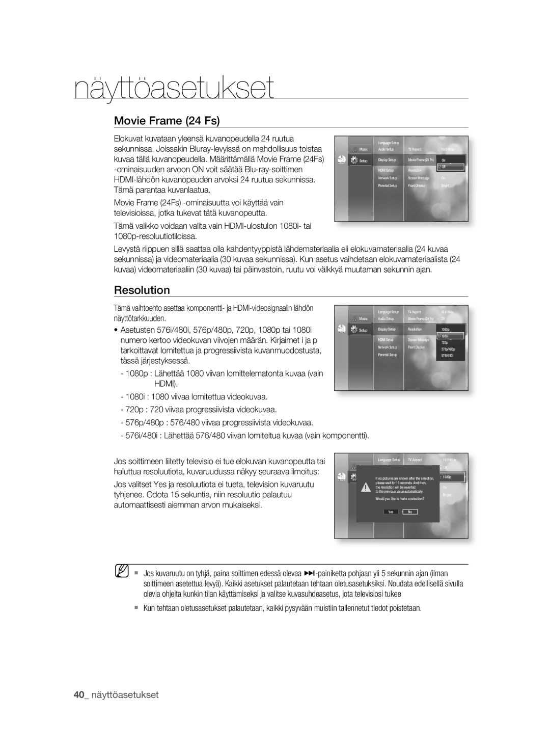 Samsung BD-P2500/XEE manual Resolution 