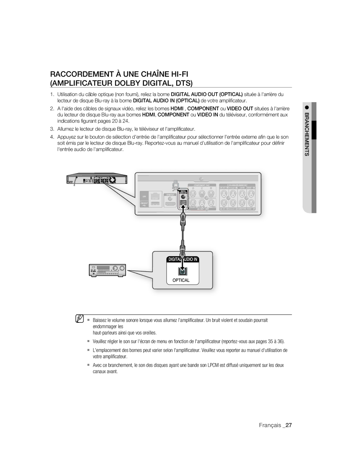 Samsung BD-P2500/XEF manual Français 