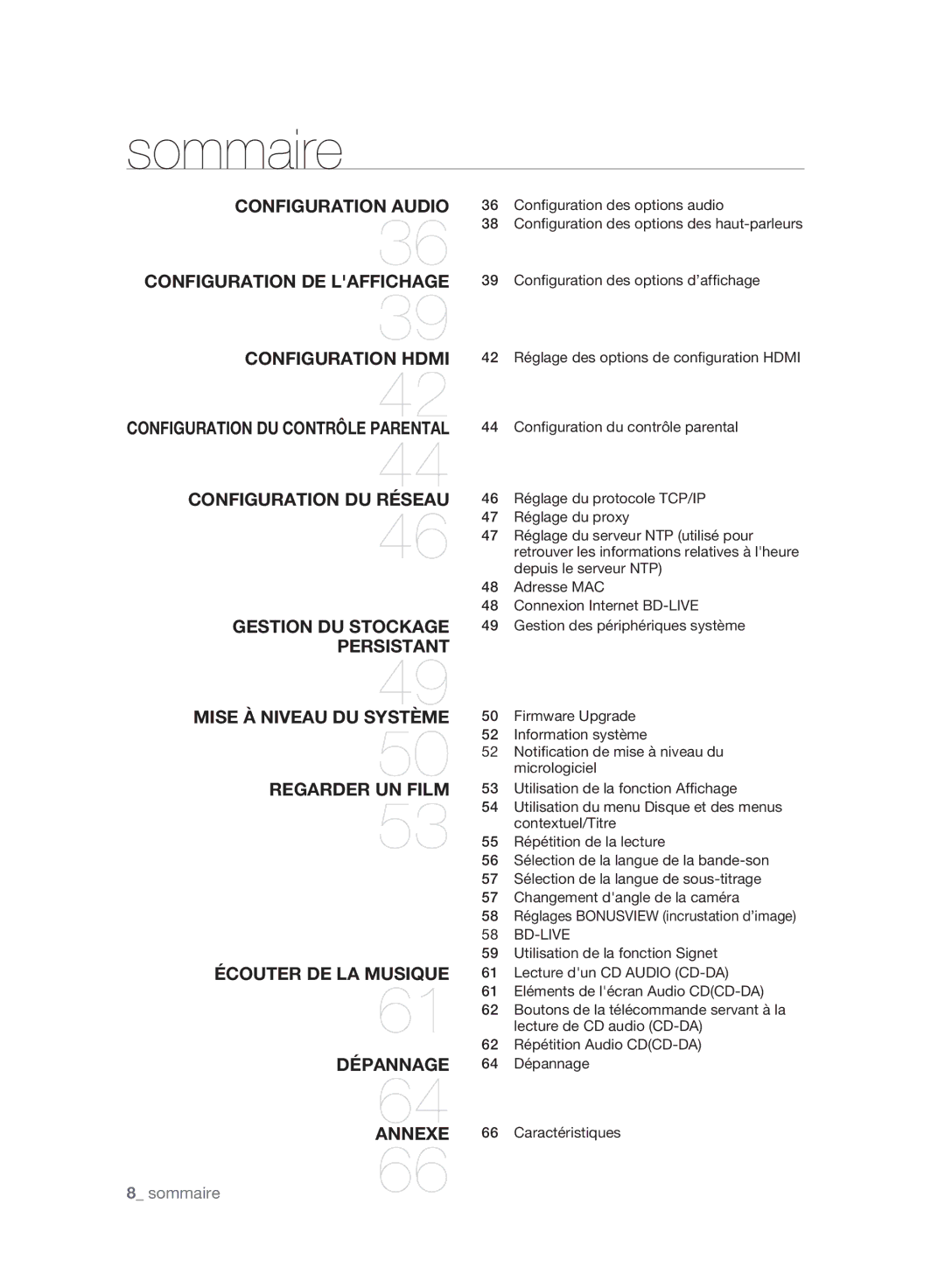 Samsung BD-P2500/XEF manual Configuration DU Contrôle Parental 