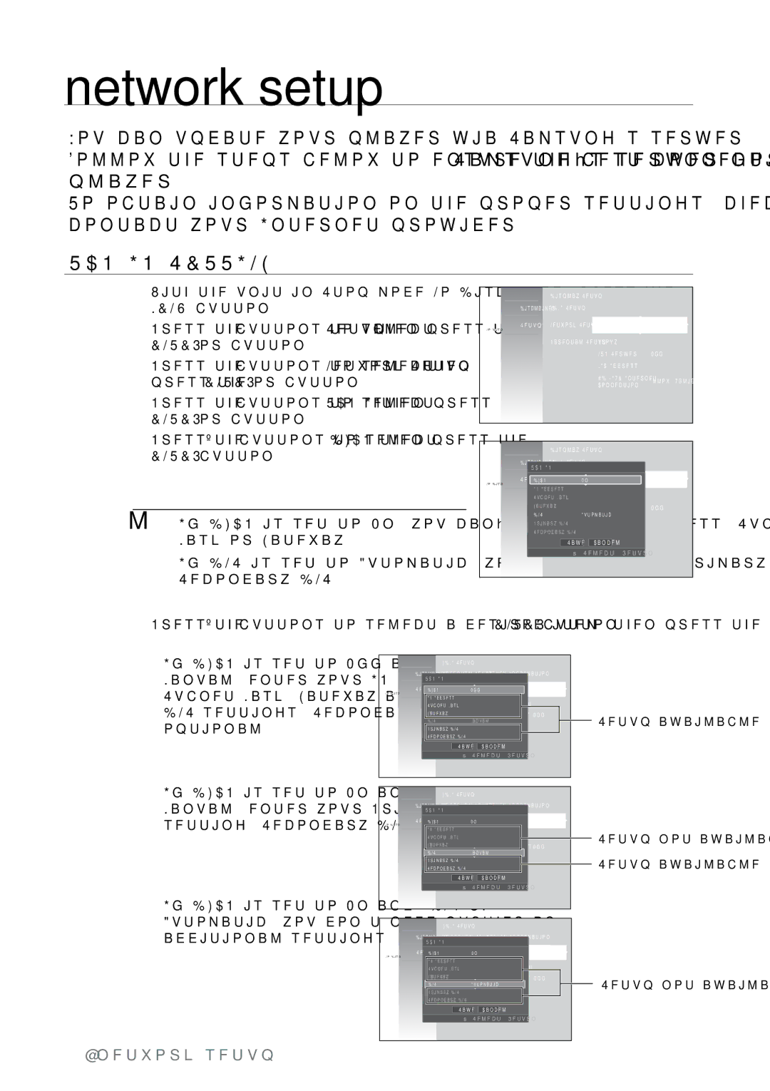 Samsung BD-P2550 user manual Network setup, TCP/IP Setting 