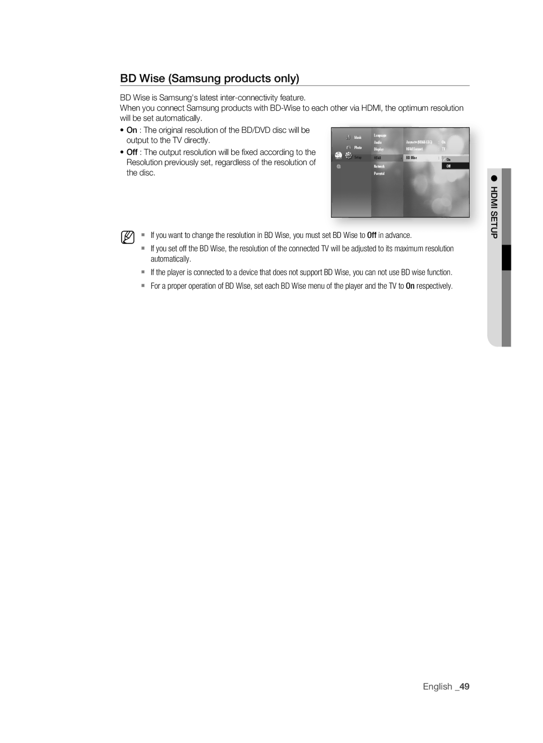 Samsung AK59-00104K, BD-P3600-XAC-0717 user manual BD Wise Samsung products only, Output to the TV directly, Disc 