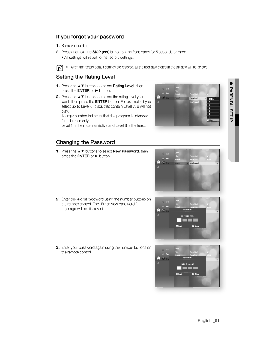 Samsung AK59-00104K, BD-P3600-XAC-0717 user manual If you forgot your password 