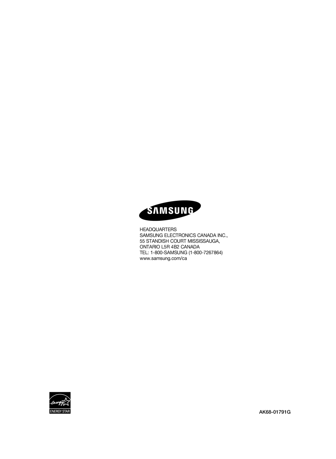 Samsung AK59-00104K, BD-P3600-XAC-0717 user manual Headquarters 