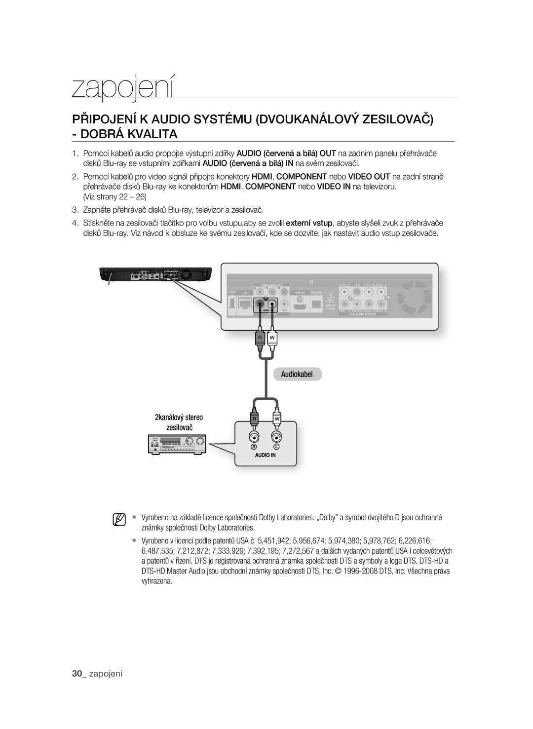 Samsung BD-P3600/EDC, BD-P3600/XEF manual Známky společnosti Dolby Laboratories, Vyhrazena 