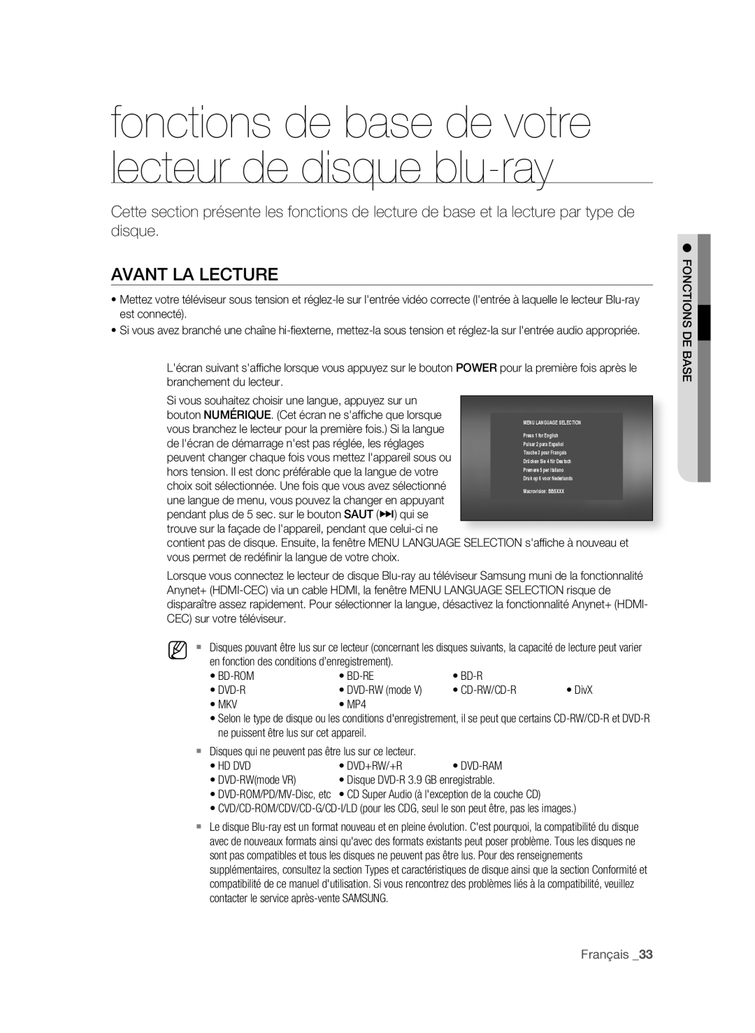 Samsung BD-P3600/XEF manual AVAnt LA LeCtURe, Cd-Rw/Cd-R, Mkv 