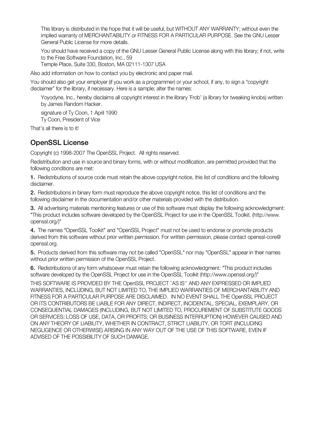 Samsung BD-P4600/XEF, BD-P4600/EDC, BD-P4600/XEE, BD-P4600/XEU manual OpenSSL License, That’s all there is to it 