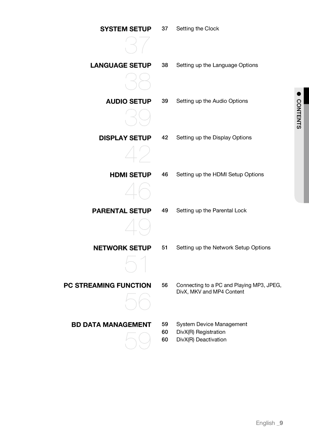 Samsung BD-P4600/XEU, BD-P4600/XEF, BD-P4600/EDC, BD-P4600/XEE Setting the Clock, DivXR Registration, DivXR Deactivation 