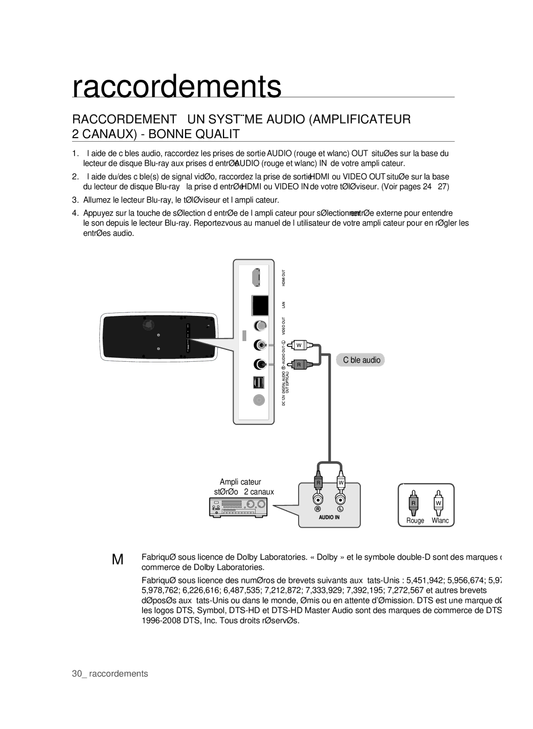 Samsung BD-P4600 user manual Commerce de Dolby Laboratories 