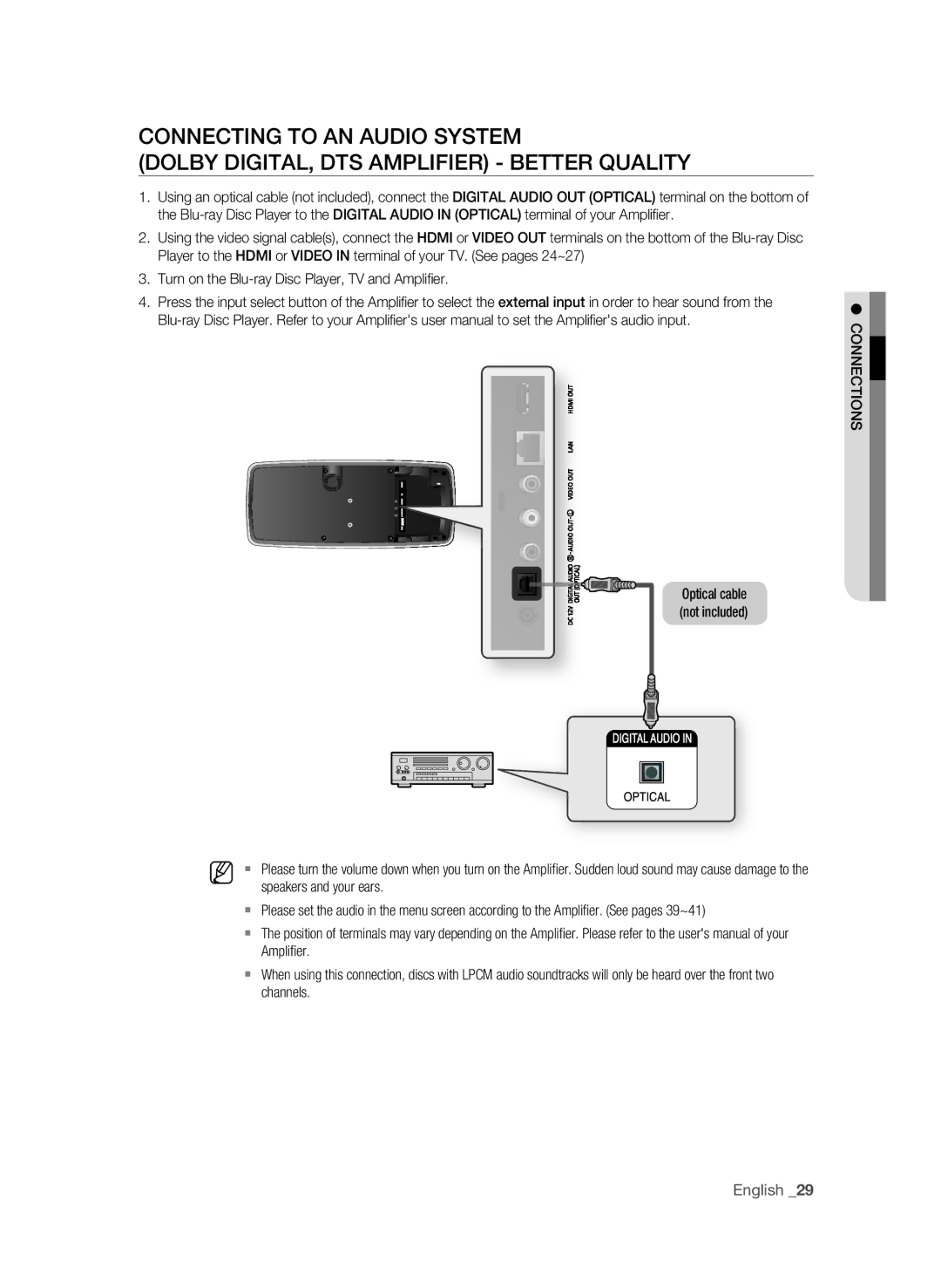 Samsung BD-P4600 user manual Amplifier, Channels 