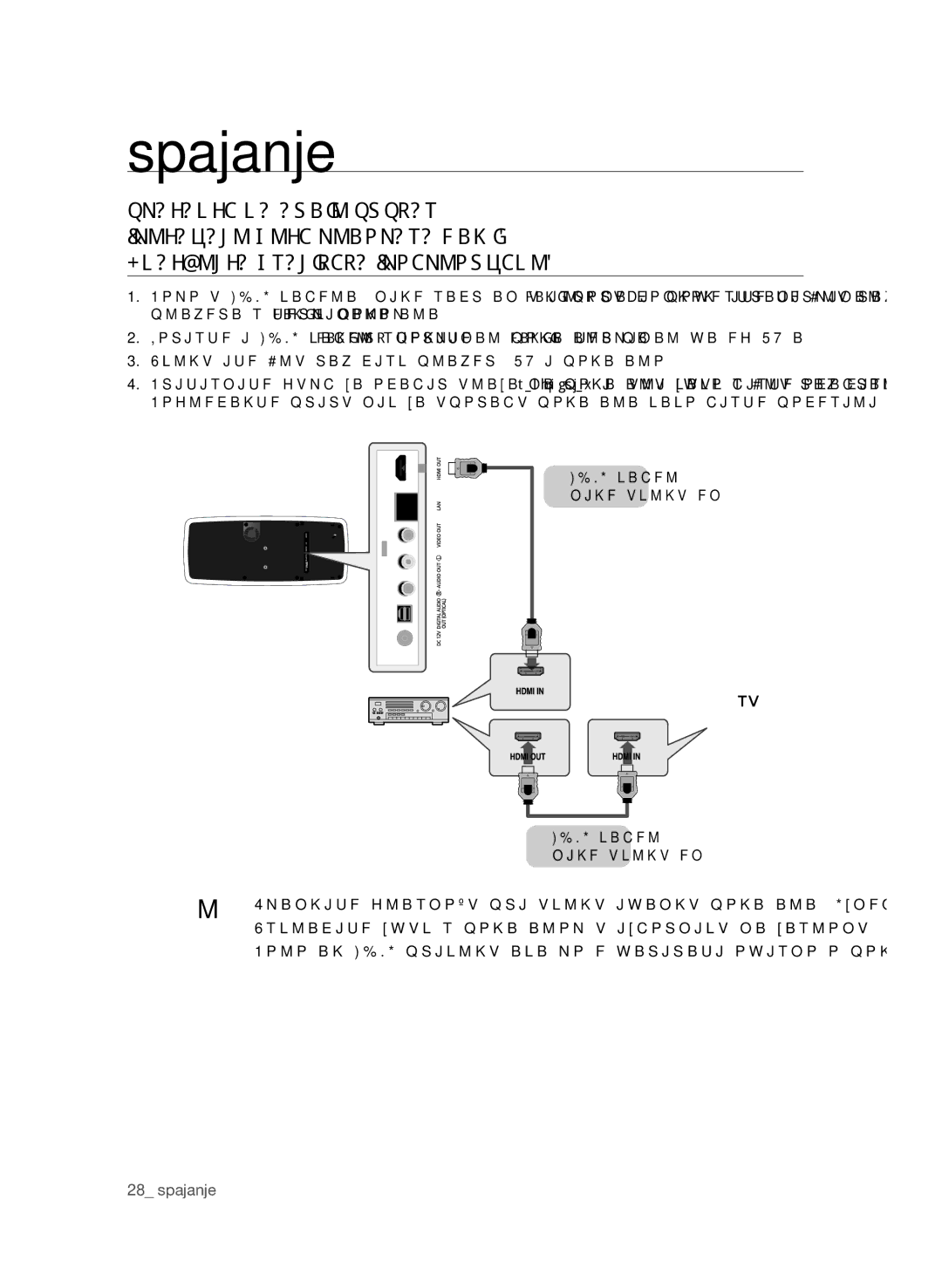 Samsung BD-P4600/EDC, BD-P4600/XEE manual Hdmi kabel Nije uključen 