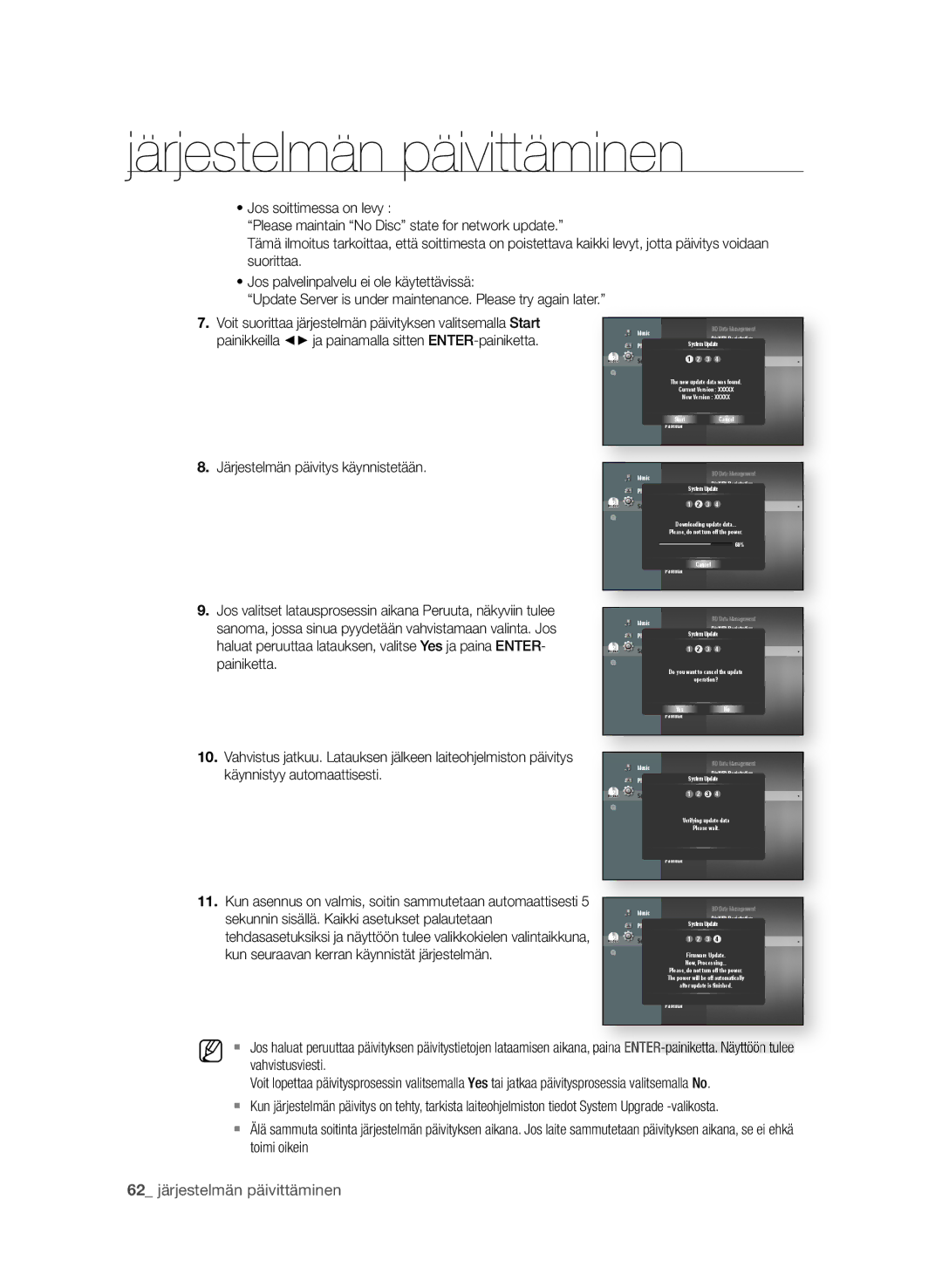 Samsung BD-P4600/XEE Painikkeilla + ja painamalla sitten enter-painiketta, Sekunnin sisällä. Kaikki asetukset palautetaan 