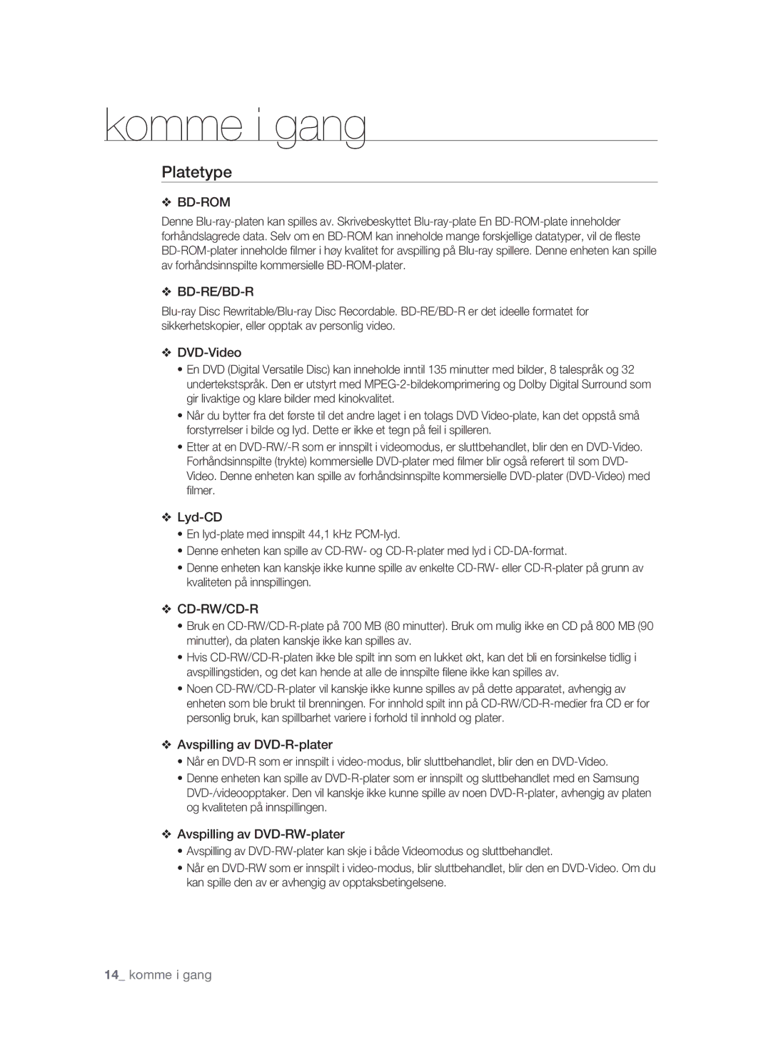 Samsung BD-P4600/XEE manual Platetype, Bd-Rom 