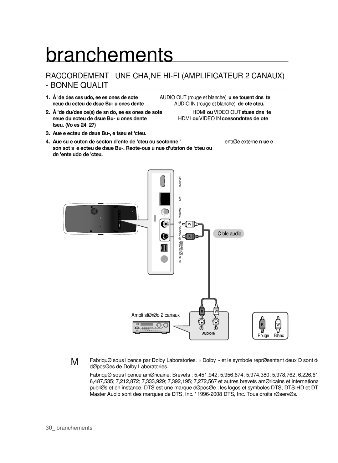 Samsung BD-P4600/XEF manual Déposées de Dolby Laboratories 