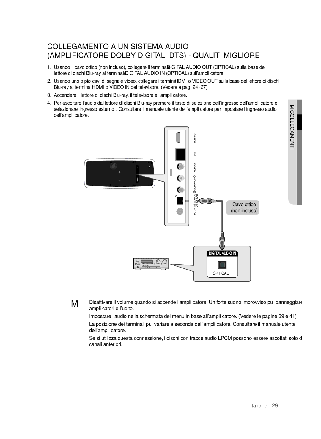 Samsung BD-P4600/XEF manual Canali anteriori, Amenti colleg 