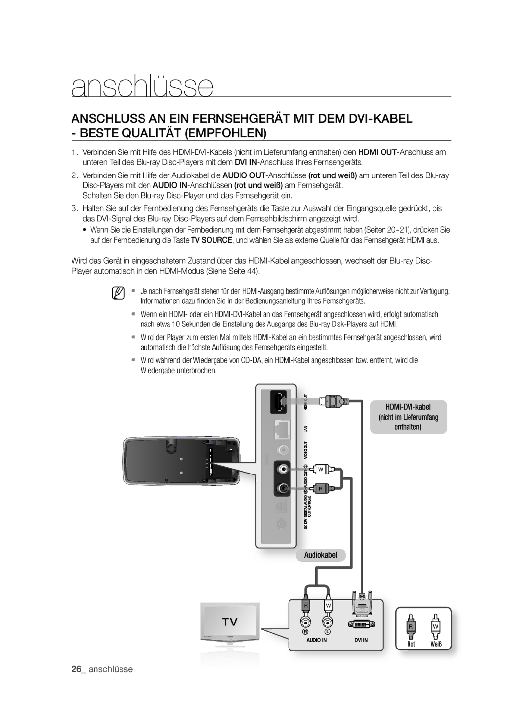 Samsung BD-P4610/XEG manual  anschlüsse 