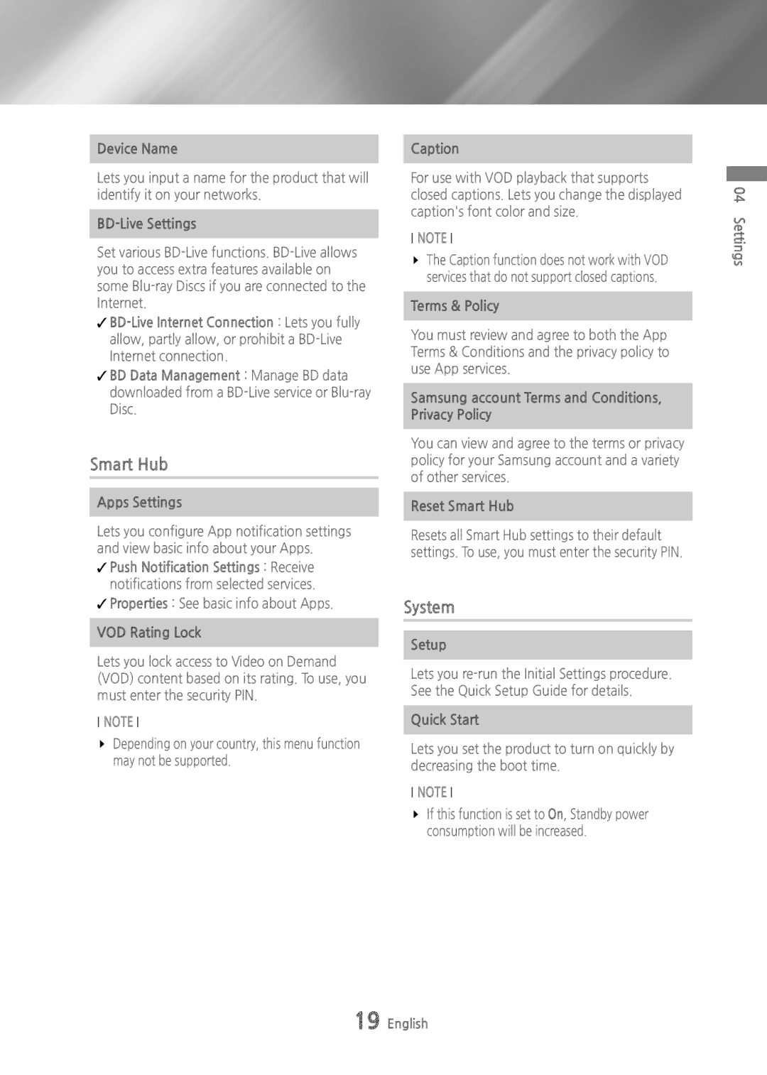 Samsung BDH6500 user manual Smart Hub, System 