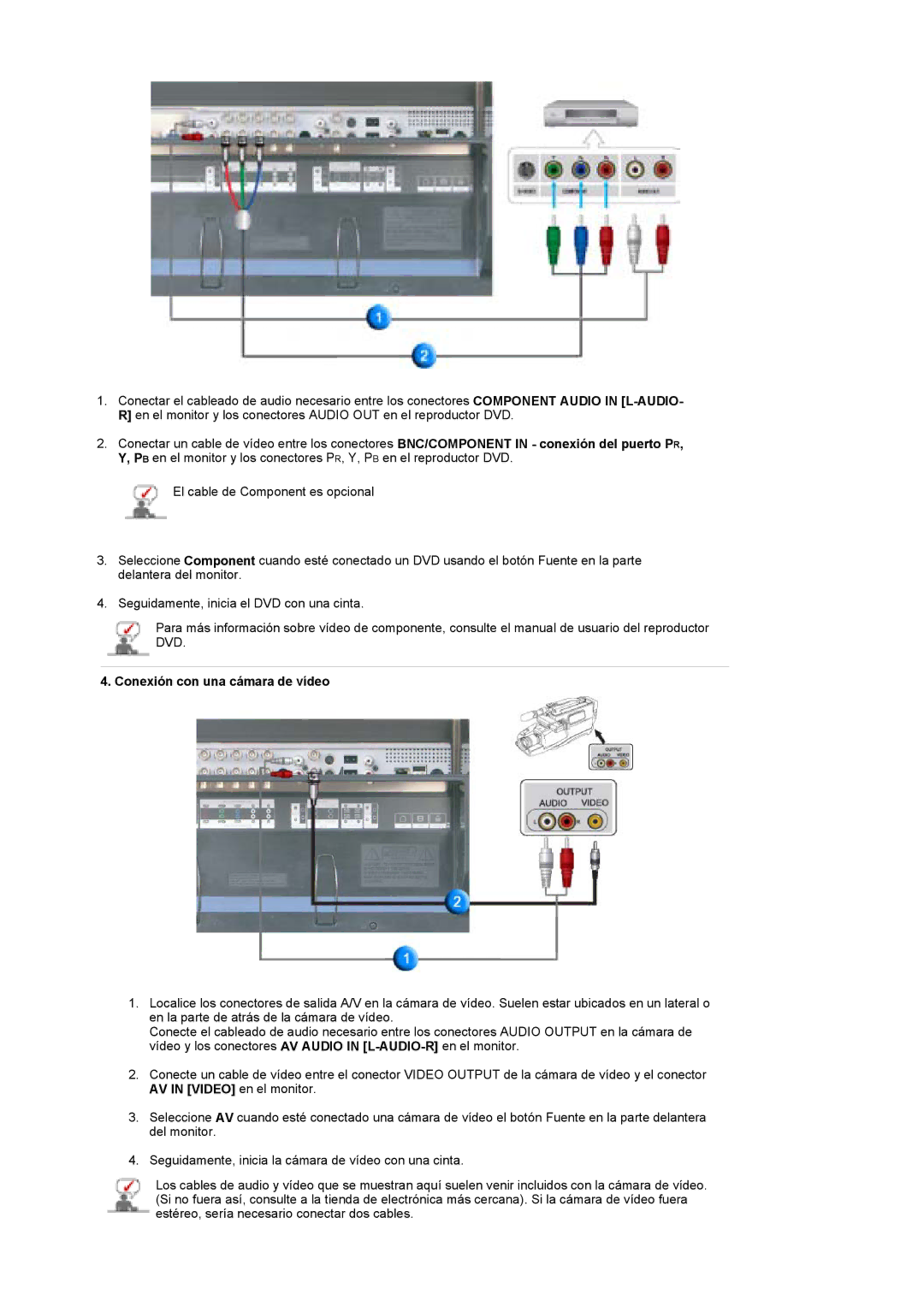 Samsung BE40TSNS/EDC, BE40PSNS/EDC, LS40BEPNSF/EDC manual Conexión con una cámara de vídeo 