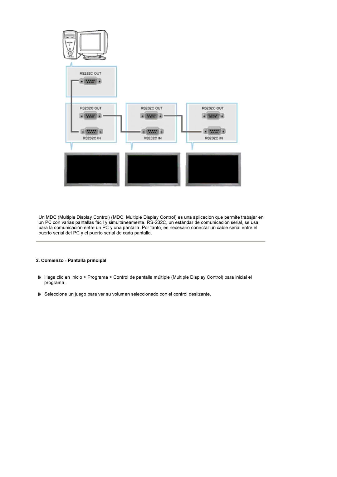 Samsung LS40BEPNSF/EDC, BE40PSNS/EDC, BE40TSNS/EDC manual Comienzo Pantalla principal 