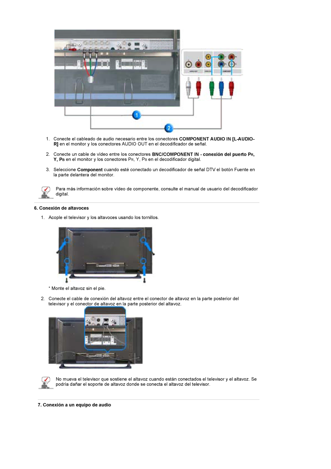 Samsung BE40TSNS/EDC, BE40PSNS/EDC, LS40BEPNSF/EDC manual Conexión de altavoces 