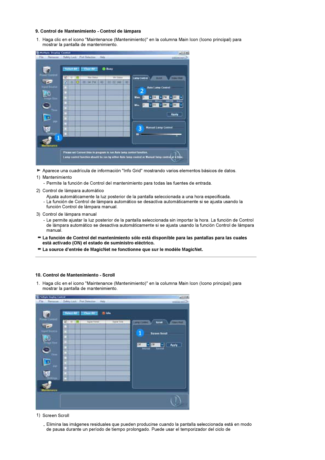 Samsung LS40BEPNSF/EDC, BE40PSNS/EDC, BE40TSNS/EDC manual Control de Mantenimiento Control de lámpara 