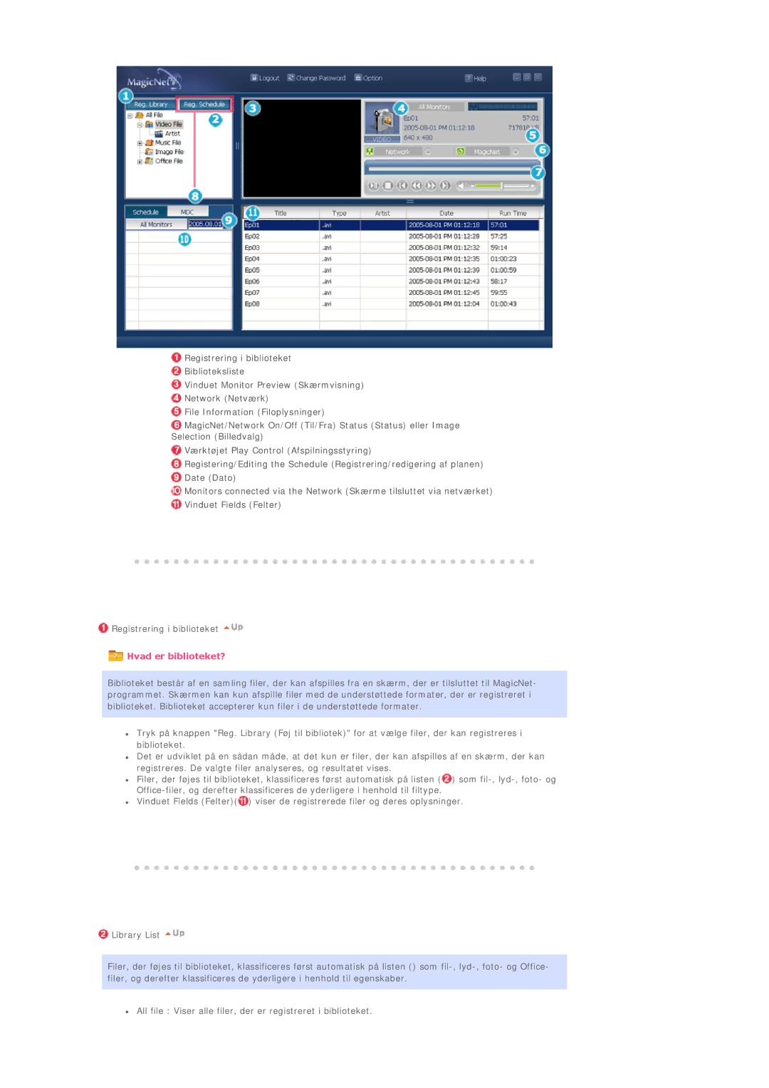 Samsung BE40PSNS/EDC, BE40TSNS/EDC, LS40BEPNSF/EDC manual Hvad er biblioteket? 