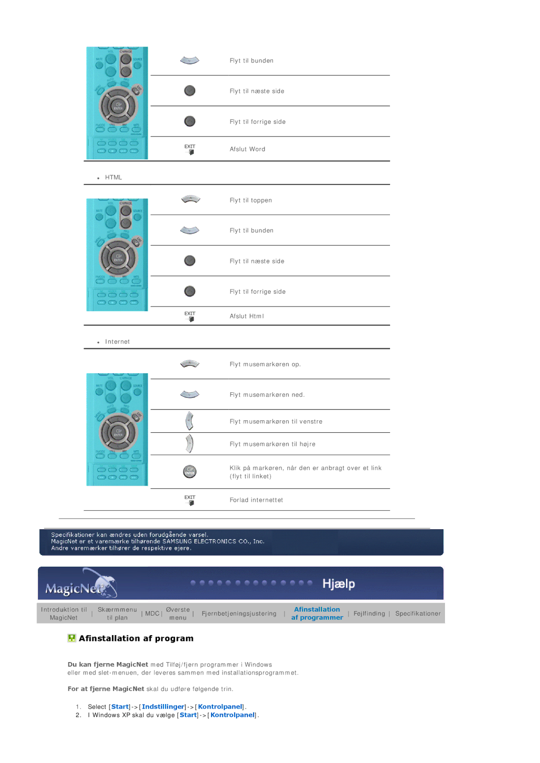 Samsung BE40PSNS/EDC, BE40TSNS/EDC, LS40BEPNSF/EDC manual Afinstallation af program 