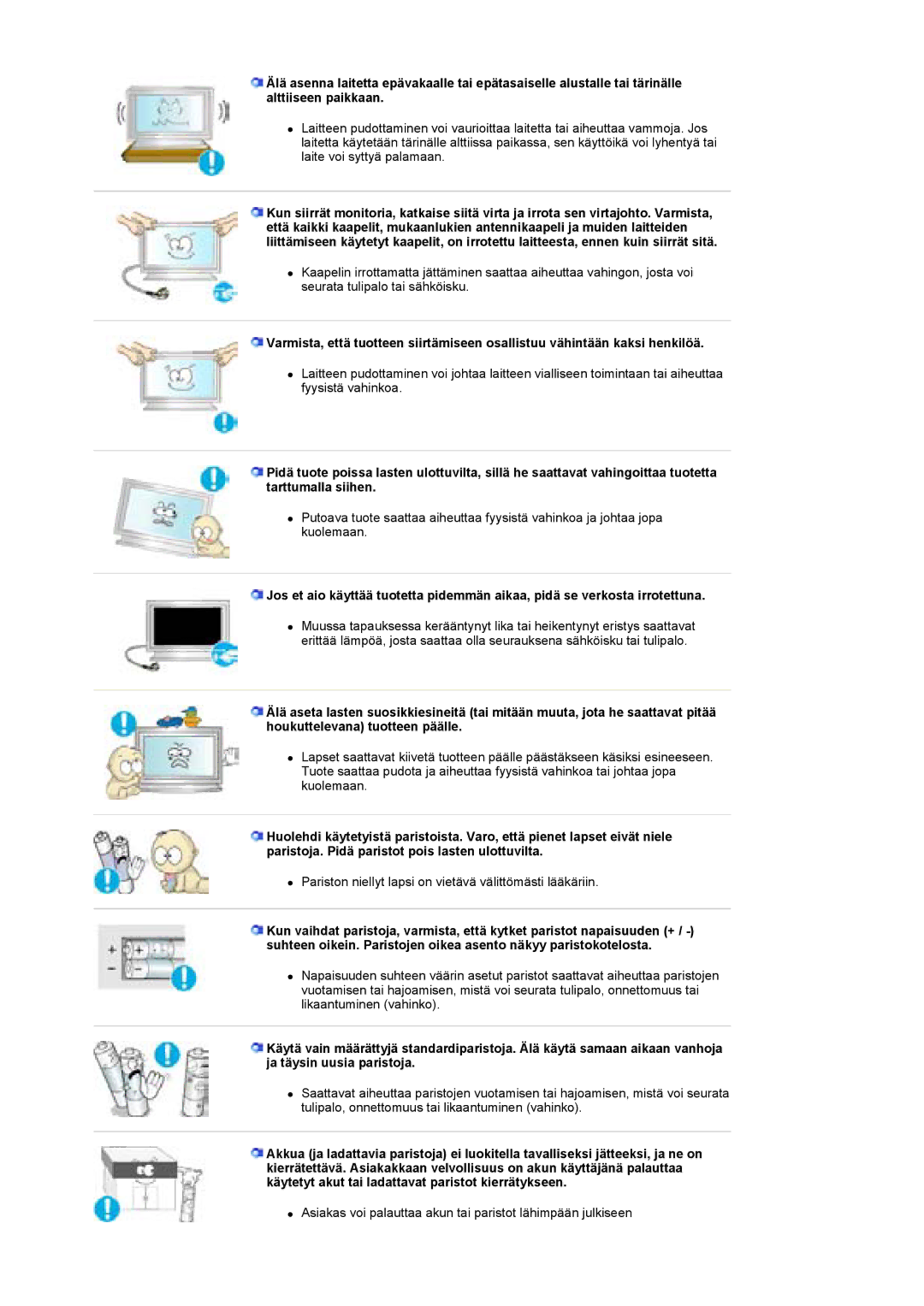 Samsung LS40BEPNSF/EDC, BE40PSNS/EDC, BE40TSNS/EDC manual Asiakas voi palauttaa akun tai paristot lähimpään julkiseen 