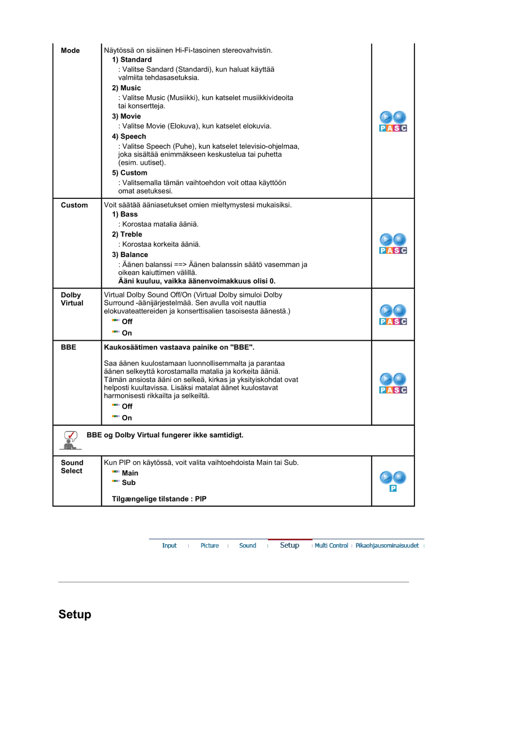 Samsung BE40TSNS/EDC, BE40PSNS/EDC, LS40BEPNSF/EDC manual Setup 